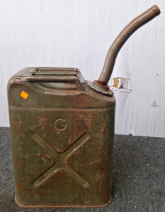 5 Gallon Old Military Gas Tank w/ Unknown Fuel...BB1