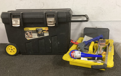 Stanley 24 Gal ProMobile Job Chest, Inner Tray, Various Painting and Misc Tools