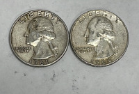 (2) 90% Silver Washington Quarters Dated 1961 And 1964