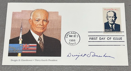 (1) Dwight D. Eisenhower Presidential Envelope Stamped And Dated W/ Postmark Chicago IL May 22nd 1986