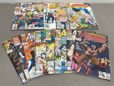 (8) Marvel Avengers 30th Anniversary Comic Books The Amazing Spider Man 1962-1992, (5) Marvel Guardians Of The Galaxy 30th Anniversary Comic Books The Amazing Spider Man 1962-1992