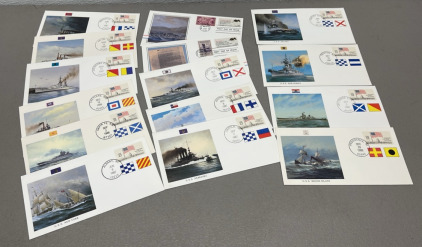 (15) First Day Issue 1986/1987 Great Fighting Ships Of The United States Envelopes