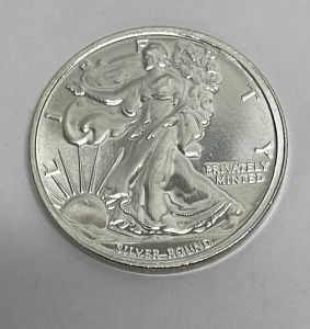 Walking Liberty One Troy Ounce .999 Fine Silver Bullion Round