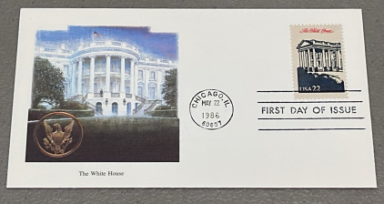 (1) The White House Presidential Envelope Stamped And Dated W/ Postmark Chicago IL May 22nd 1986