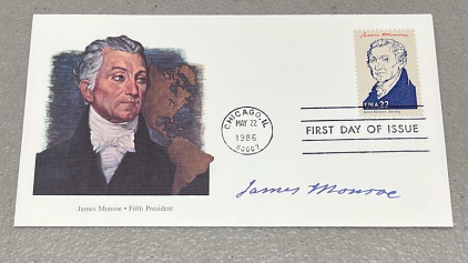 (1) James Monroe Presidential Envelope Stamped And Dated W/ Postmark Chicago IL May 22nd 1986