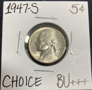 1947-S Choice BU+++ Vintage Jefferson Nickel