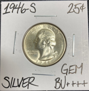 1946-S Gem BU++++ Silver Washington Quarter