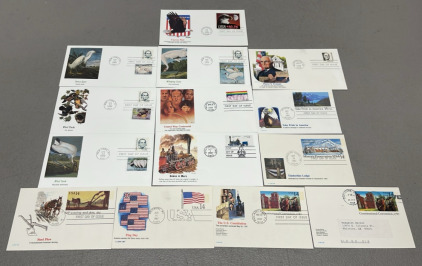 (8) Various Themed Envelopes Stamped, Dated And Postmarked Between 1984-1987, (6) Postcards Stamped, Dated, And Postmarked 1997