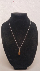 Volcano Cherry Quartz Gemstone Waterdrop Pendant & .925 Necklace