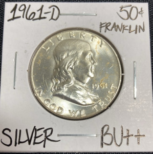 1961-D BU++ Silver Franklin Half Dollar