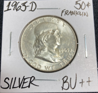 1963-D BU++ Silver Franklin Half Dollar