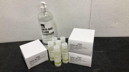 Large Big Bottle of Hand Sanitizer and Three Boxes of Small Hand Sanitizers.