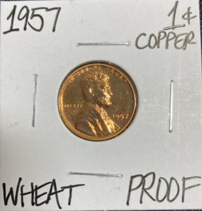 1957 Proof Wheat Copper Penny