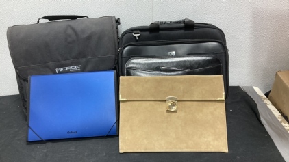 Two Laptop Bags and Three Business File Folders.