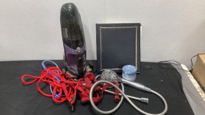 Shark Cordless Vac 18vt. Shower Head , and Several Animal Harnesses.