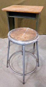 (1) Vintage School Desk & Stool