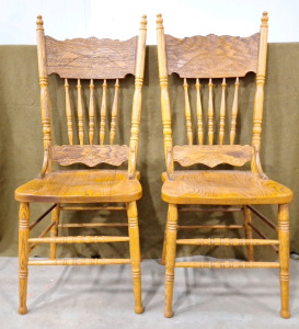 (2) Wooden Pressback Chairs