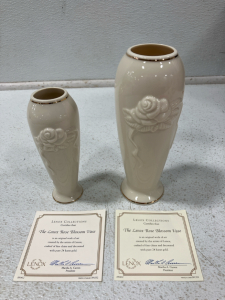 (2) Lenox Rose Blossom Vase