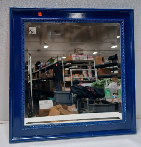 (1) 29.25"×29.24" Blue Beveled Mirror