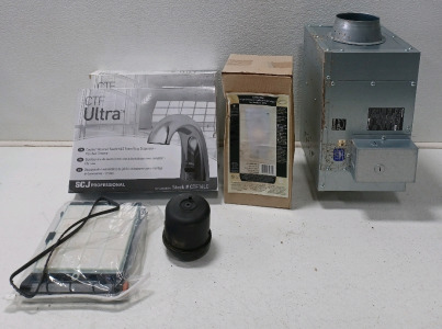 (1) Panasonic In-Line Fan/Ventilater (2) Chrome Touch Free Foam Soap Dispenser (1) Automotive Filter & More