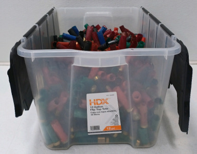 (1) Tote Of 12g Barrel Shotgun Shells & Plastic Tote