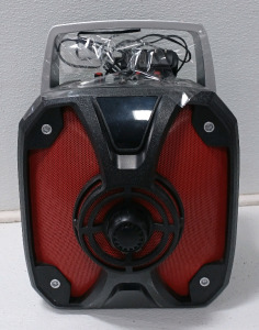 Rockville Rockbox Red Black W/Charging Cord 10&rdquo;1/2 x14&rdquo;