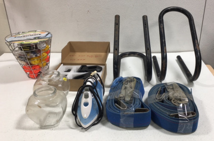 (9) Items Bike Racks Toe Straps & More