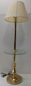 (1) Floor Lamp W/Glass Powers On