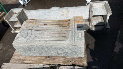 Blue/Gray Marble Mantle and Column Set
