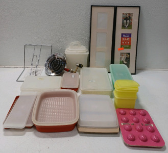 (1) Mr. Heater Portable Propane Heater (11) Assorted Tupperware Containers (2) Picture Frames