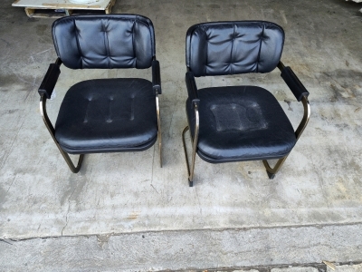 (2) Office Padded Office Chairs Black