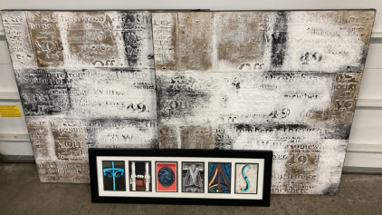 (1) Identical Canvas Wall Art, (1) &ldquo;Thomas&rdquo; Framed Art