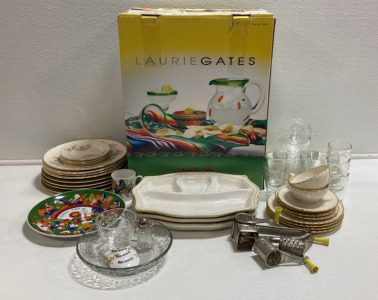 7pc Margarita Set, Assorted Dishware, Vintage Cheese Grater