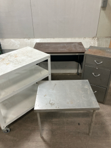 Rolling Cart, Tables, Filing Cabinet