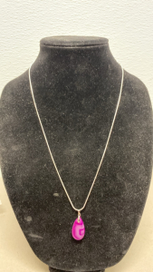 (1) 19.85 Ct. Stripes Agate Gemstone .925 Necklace