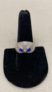 (1) Size 8 Blue Eyed Owl .925 Ring