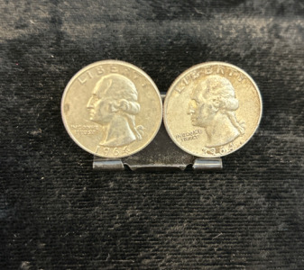 (2) 1964 90% Silver Quarters- Verified Authentic