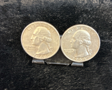 (2) 1964 90% Silver Quarters -Verified Authentic