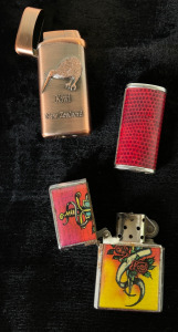 (2) Zippo Lighters and Lighter Case