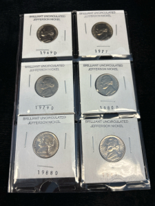 (6) Brilliant Uncirculated Jefferson Nickels