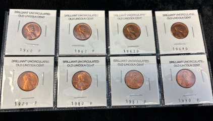 (8) Brilliant Uncirculated Old Lincoln Cent