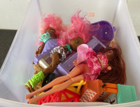 Storage Container With Lots Of Dolls And Accessories - 6