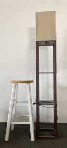 Shelf Floor Lamp, Stool