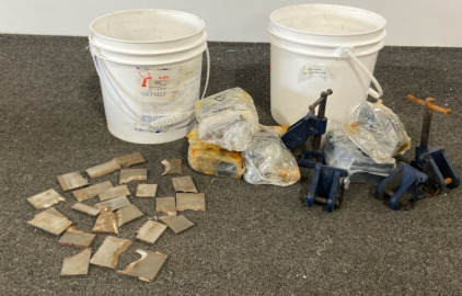 Clamps, Steel Pieces In Buckets