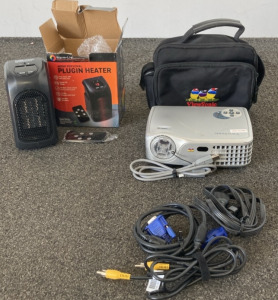 (1) ViewSonic Projector W/ All Cords, (1) Plug-in Heater (Like New)