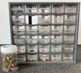 Nuts & bults Storage Container, Jar Of Screws