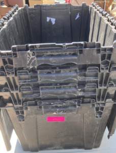 Stack Of 9 Black Totes