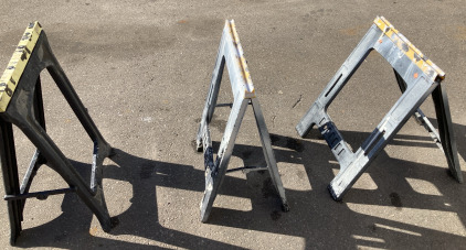 3 Sets Of Plastic Saw Horses