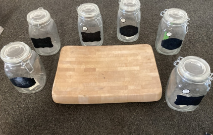 Storage Mason Jars With Cutting Board