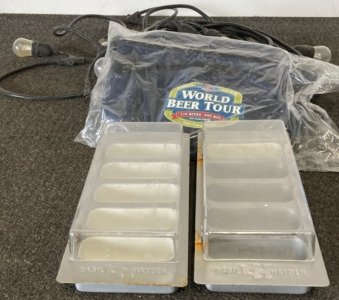 (1) Long Cord Of Lights For Outside (1) World Beer Tour Bag, (2) Basil Haydens
